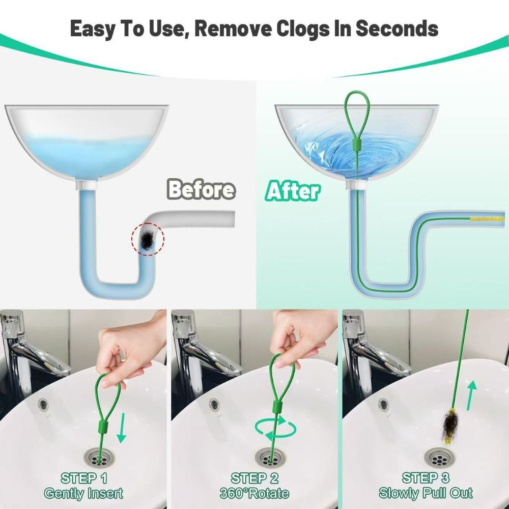 5pcs Practical Flexible Drain  - Drain Snake Flexible 评论和价格